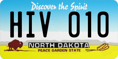 ND license plate HIV010