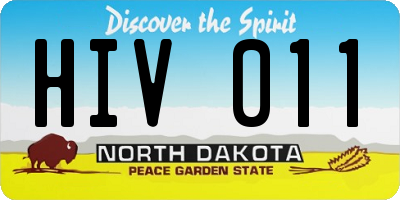 ND license plate HIV011
