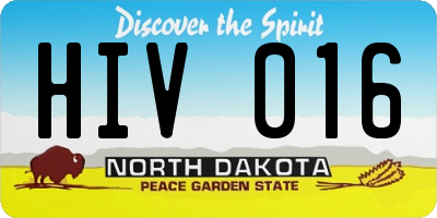 ND license plate HIV016