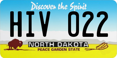 ND license plate HIV022