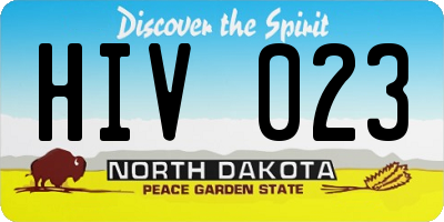 ND license plate HIV023
