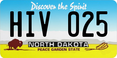 ND license plate HIV025