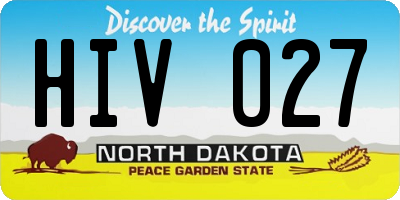 ND license plate HIV027
