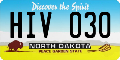 ND license plate HIV030