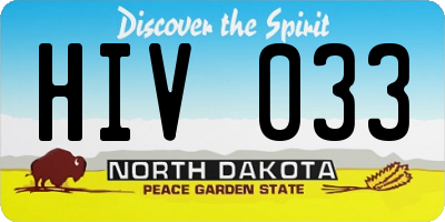 ND license plate HIV033