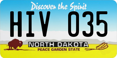 ND license plate HIV035