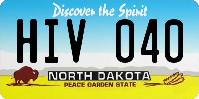 ND license plate HIV040