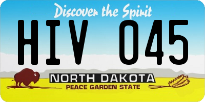 ND license plate HIV045