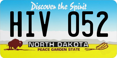 ND license plate HIV052