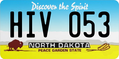ND license plate HIV053