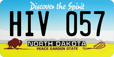 ND license plate HIV057
