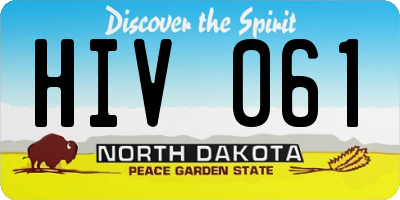 ND license plate HIV061