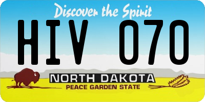 ND license plate HIV070