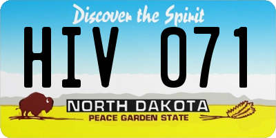 ND license plate HIV071
