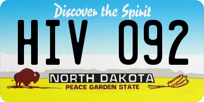 ND license plate HIV092