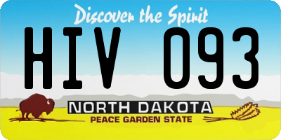ND license plate HIV093