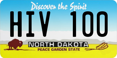 ND license plate HIV100