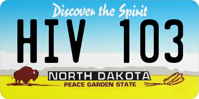 ND license plate HIV103