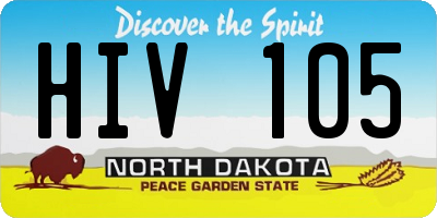 ND license plate HIV105