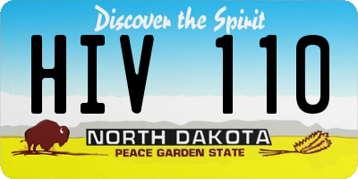 ND license plate HIV110