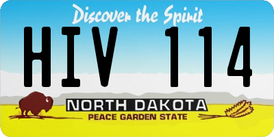 ND license plate HIV114