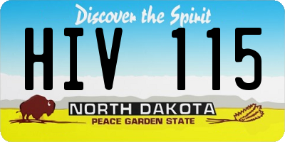 ND license plate HIV115