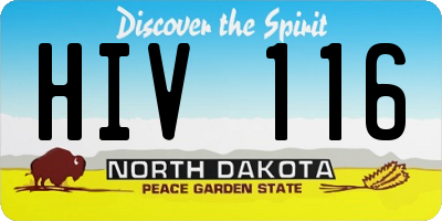 ND license plate HIV116