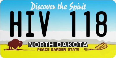 ND license plate HIV118