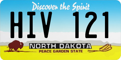 ND license plate HIV121