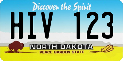 ND license plate HIV123