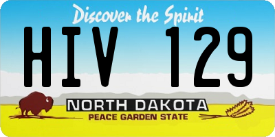 ND license plate HIV129