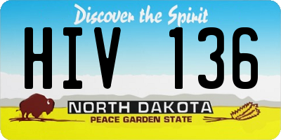 ND license plate HIV136