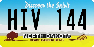 ND license plate HIV144