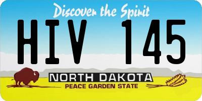 ND license plate HIV145