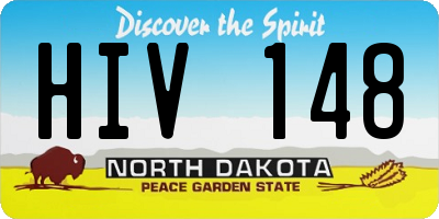 ND license plate HIV148