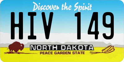 ND license plate HIV149