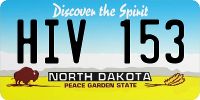ND license plate HIV153