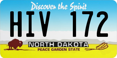 ND license plate HIV172
