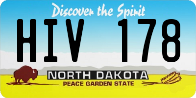 ND license plate HIV178
