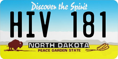 ND license plate HIV181