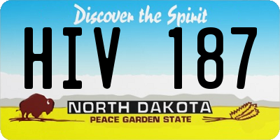 ND license plate HIV187