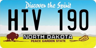 ND license plate HIV190