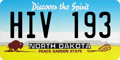 ND license plate HIV193