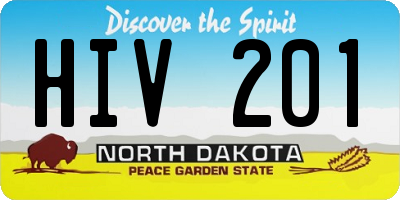 ND license plate HIV201