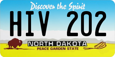 ND license plate HIV202