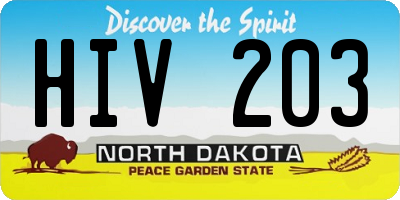ND license plate HIV203