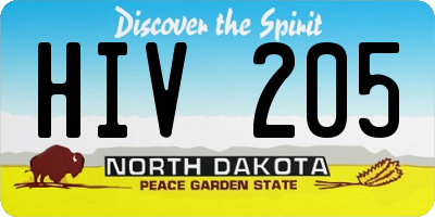 ND license plate HIV205