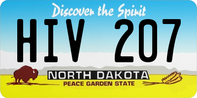 ND license plate HIV207