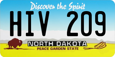 ND license plate HIV209