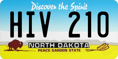 ND license plate HIV210